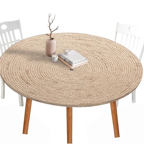 STFALI Tischdecke Rund 120 cm, Spanntischdecke Rund, Tischdecke Outdoor, 3D-Gedruckte Tischdecke Mit Muster, Geeignet für Garten, Küche Und Terrasse von STFALI