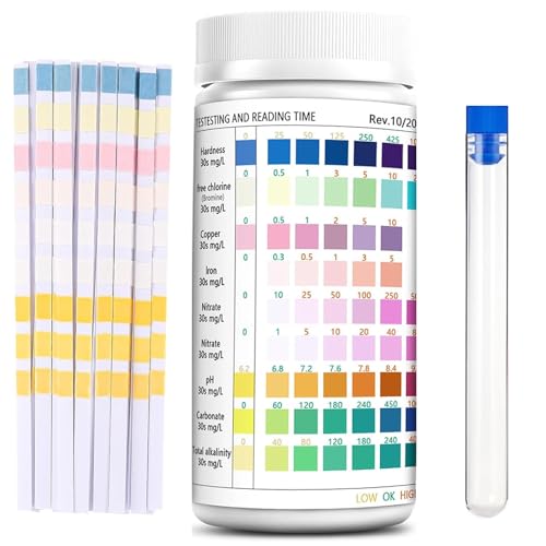 STFYUG 9 In 1 Aquarium Teststreifen, 100 Teststreifen Aquarium Test-Sets, Aquarium Wassertest, für Aquarien Aquarium Zubehör Zur Messung Von Ph Wasserhärte Chlor Nitrit Im Aquarium Fischbecken STFYUG 9 In 1 Aquarium Teststreifen, 100 Teststreifen Aquarium Test-Sets, Aquarium Wassertest, für Aquarien Aquarium Zubehör Zur Messung Von Ph Wasserhärte Chlor Nitrit Im Aquarium Fischbecken von STFYUG