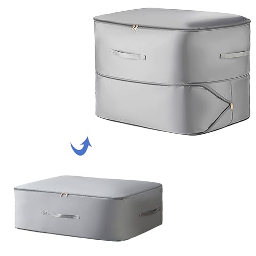 STFYUG Selbstkomprimierender Organizer, Ultra Space Saving Selfs Compression Organizer, Selbstkomprimierende Aufbewahrungstasche for Bettdecken Kleidung Decken (Grey, L) von STFYUG