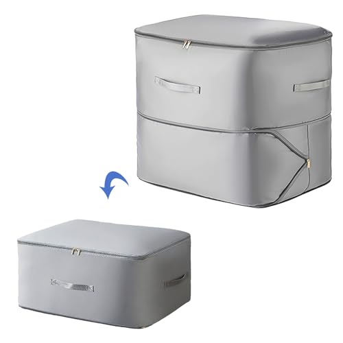 STFYUG Selbstkomprimierender Organizer, Ultra Space Saving Selfs Compression Organizer, Selbstkomprimierende Aufbewahrungstasche for Bettdecken Kleidung Decken (Grey, XL) von STFYUG