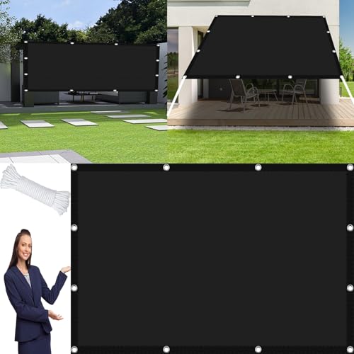 Balkon Sichtschutz 1.5 x 1.5 m PES Polyester Sun Sonnensegel im Viele Größe Und Farben für Terrasse Outdoor Camping Patio Schwimmbad, Schwarz Balkon Sichtschutz 1.5 x 1.5 m PES Polyester Sun Sonnensegel im Viele Größe Und Farben für Terrasse Outdoor Camping Patio Schwimmbad, Schwarz von STGAO