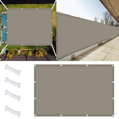 Balkon Sichtschutz 1.5 x 2.2 m UV Schutz Rechter Winkel Sonnensegel Wasserabweisend Imprägniert für Terrasse Balkon Garten im Freien, Khaki von STGAO