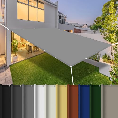 Balkon Sichtschutz 1.6 x 2.1 m PES Polyester Sonnenschutz Sonnentuch im Viele Größe Und Farben für Garten Balkon Terrasse Camping, Hellgrau von STGAO