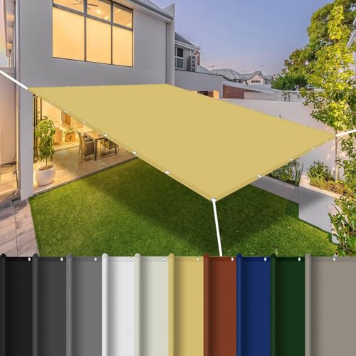 Balkon Sichtschutz 3.2 x 6.5 m PES Polyester Sonnensegel Balkon im Viele Größe Und Farben für Terrasse Balkon Garten im Freien, Creme Farben von STGAO