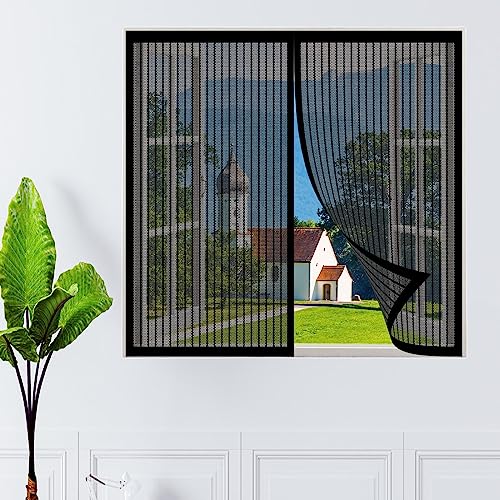 Fensternetz Fliegengitternetze 125 x 105 cm Mückengitter Fenstergaze Mückennetz Fenster Frischluft halten für an allen Fenster, Schwarz von STGAO