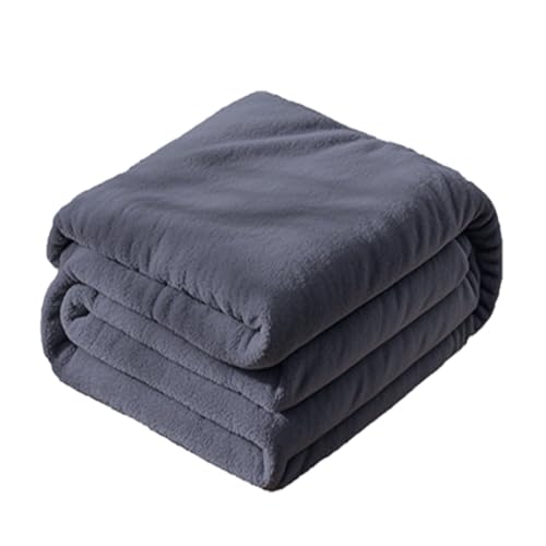 Fleecedecke 110 x 110 cm Kuscheldecke Extra,Baumwollmix Weich Gemütlicher Überwurf Unterstützen Sie Die Anpassung für Bett Und Couch, Dunkelgrau von STGAO