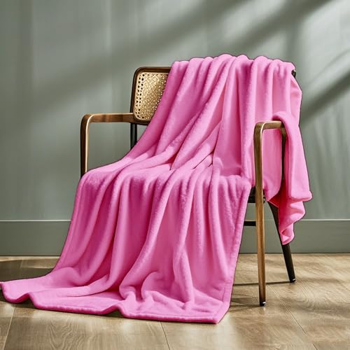 Fleecedecke 140 x 240 cm Microfaser,Falten Beständig/Anti-Verfärben Überwurf Mikrofaser Unterstützen Sie Die Anpassung für Bett Sofa Schlafzimmer Büro, Rosa von STGAO