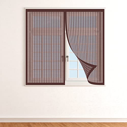 Fliegengitter für Dachfenster 130 x 105 cm Mückengitter Insektennetz Automatisches Schließen für Fenster & Terrassentüren & Balkontüren, Braun von STGAO