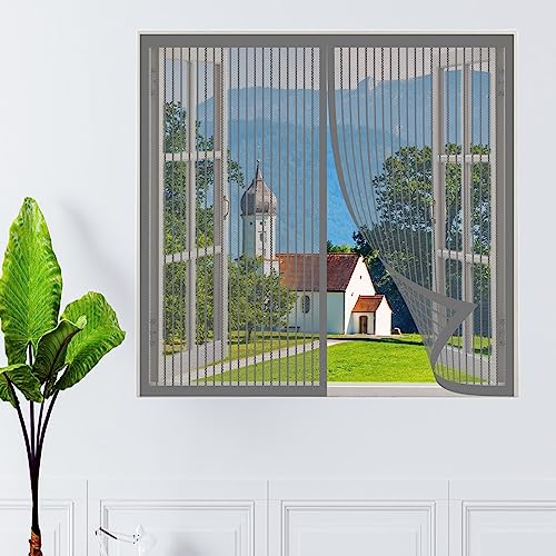 Insektenschutz Fenster Fliegengitter 105 x 105 cm Fliegengitter Insektennetz Mückennetz Fenster Frischluft halten für an allen Fenster, Grau von STGAO