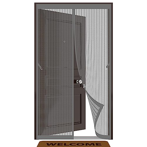 Magnet Insektenschutz 60 x 220 cm Der Magnetvorhang Ohne Bohren Magnetische Adsorption Moskitonetz Tür Für Balkontür Wohnzimmer Terrassentür, Grau von STGAO