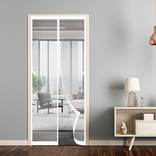 Magnet Moskitonetz 65 x 190 cm Fliegenschutz Ohne Bohren selbstklebend Fliegengitter Tür Für Balkontü Terrassentür Fenstertüren Garage, Weiß Magnet Moskitonetz 65 x 190 cm Fliegenschutz Ohne Bohren selbstklebend Fliegengitter Tür Für Balkontü Terrassentür Fenstertüren Garage, Weiß von STGAO