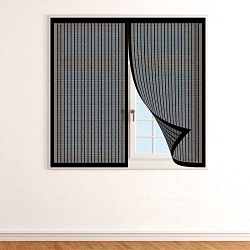 Mückenschutz Fenstergitter 50 x 120 cm Mückengitter Fenstergaze Moskitonetz Fenster waschbares Netz für an allen Fenster, Schwarz von STGAO