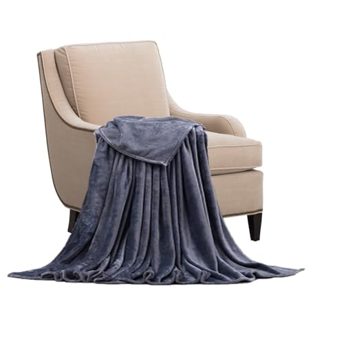 STGAO Fleecedecke 130 x 160 cm Weiche Warme Gemütlicher Couchdecke Leichte Bequeme für Sofa Couch Bett, Dunkelgrau von STGAO
