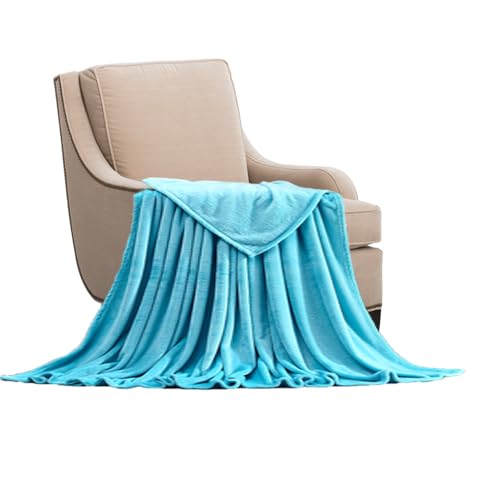 STGAO Fleecedecke 140 x 220 cm Viele Farben Sofa Überwurfdecke Microfaser für Sofa Couch Bett, Himmelblau von STGAO