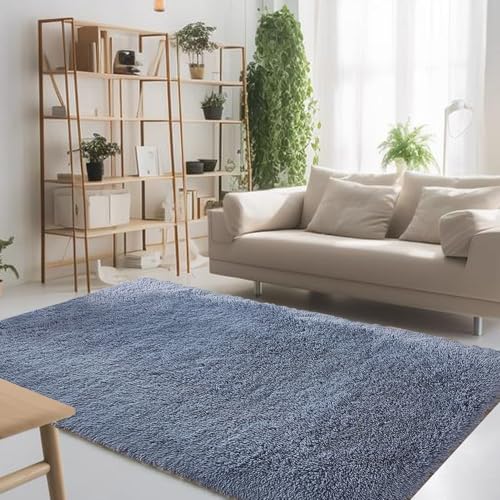 STGAO Hochflor Teppich 85 x 90 cm Waschbar Aesthetic Teppiche Modernes Design für Modernes Wohnzimmer Schlafzimmer Baby Schlafsaal, Grau von STGAO