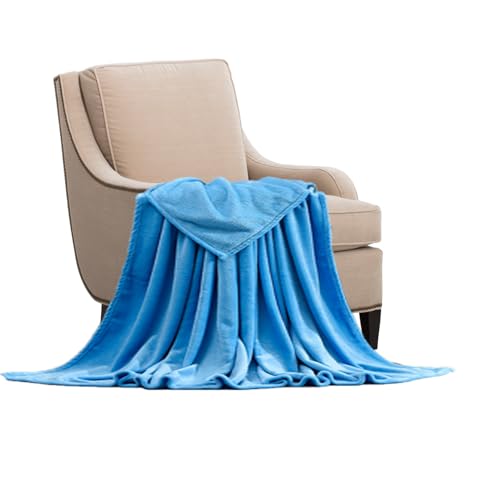 STGAO Kuscheldecke Flauschig 100 x 200 cm Viele Farben Überwurf Mikrofaser Microfaser für Sofa Couch Bett, Blau von STGAO