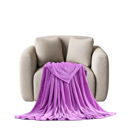 STGAO Tagesdecke 100 x 150 cm Falten Beständig/Anti-Verfärben Kuscheldecke Grau Flauschige Weiche für Bett Sofa Schlafzimmer Büro, Lila von STGAO