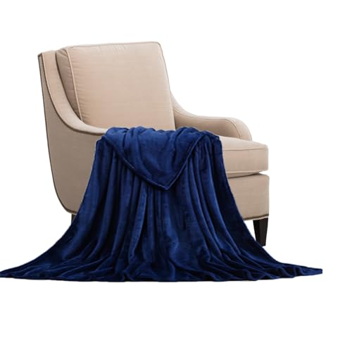 STGAO Tagesdecke 110 x 130 cm Weiche Warme Gemütlicher Überwurf Mikrofaser Flauschige Weiche für Bett Sofa Schlafzimmer Büro, Dunkelblau von STGAO