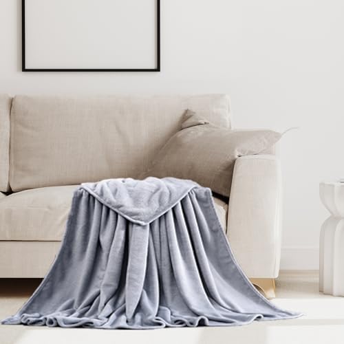 STGAO Tagesdecke 70 x 180 cm Weiche Warme Gemütlicher Flanell Decke Flauschige Weiche für Bett Und Couch, Hellgrau von STGAO