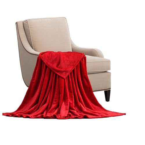STGAO Wohndecke 100 x 200 cm Weiche Warme Gemütlicher Sofadecke Leichte Bequeme für Bett Sofa Schlafzimmer Büro, Rot von STGAO