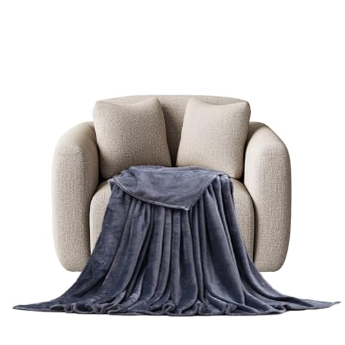 STGAO Wohndecke 110 x 140 cm Waschbar Flanell Fleecedecke Flauschige Weiche für Bett Und Couch, Dunkelgrau von STGAO