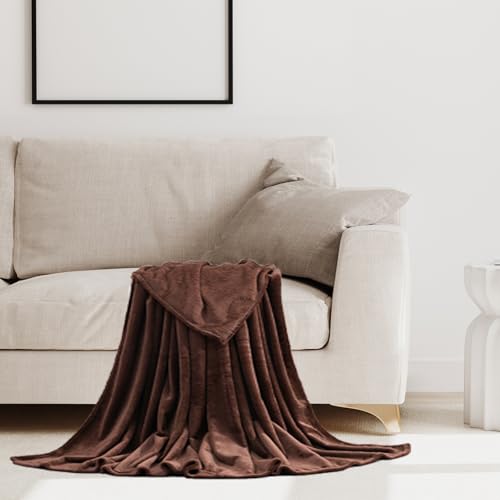 STGAO Wohndecke 200 x 300 cm Waschbar Flauschige Wohndecke Leichte Bequeme für Sofa Couch Bett, Braun von STGAO