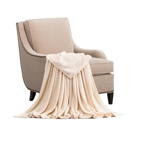 STGAO Wohndecke 50 x 100 cm Viele Farben Sofa Überwurfdecke Flauschige Weiche für Bett Und Couch, Beige von STGAO