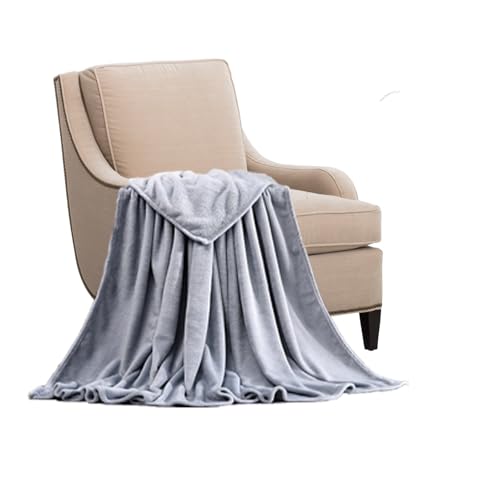 STGAO Wohndecke 60 x 140 cm Falten Beständig/Anti-Verfärben Überwurf Mikrofaser Flauschige Weiche für Bett Und Couch, Hellgrau von STGAO