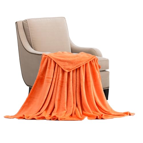 STGAO Wohndecke 90 x 200 cm Weiche Warme Gemütlicher Couchdecke Leichte Bequeme für Bett Sofa Schlafzimmer Büro, Orange von STGAO