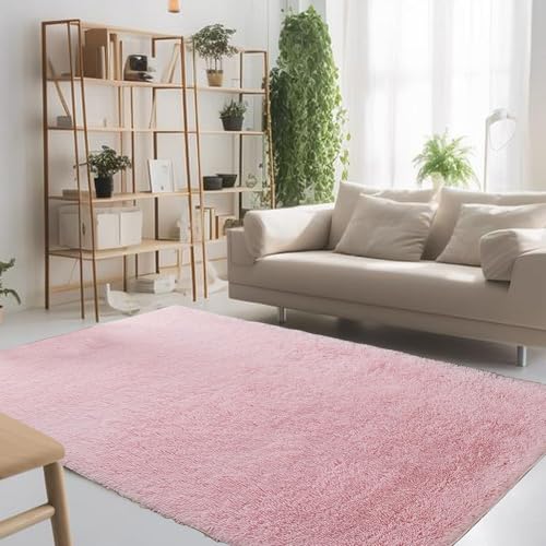 Soft Area Rug Schlafzimmer 90 x 130 cm Anti-Rutsch Unterseite Plüsch Teppich Modernes Design für Das Schlafzimmer/Wohnzimmer/Kinderzimmer, Rosa Soft Area Rug Schlafzimmer 90 x 130 cm Anti-Rutsch Unterseite Plüsch Teppich Modernes Design für Das Schlafzimmer/Wohnzimmer/Kinderzimmer, Rosa von STGAO