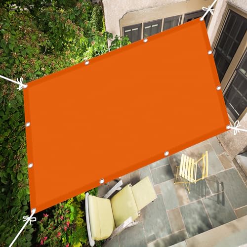 Sonnensegel 6.5x10m(21.33x32.81ft) Segeltuch Pergola mit Ösen und Befestigungsseile für Terrasse, Garten, Balkon, quadratisch, Orange von STGAO