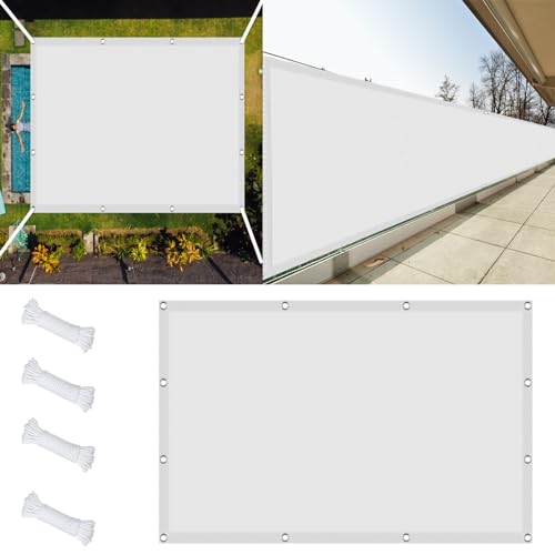 Sonnensegel Rechteckig 1.5 x 2.4 m UV Schutz Sichtschutz Sonnensegel Wasserabweisend Imprägniert für Garten Terrasse Balkon Sonnenschutz Glasdach, Weiß von STGAO
