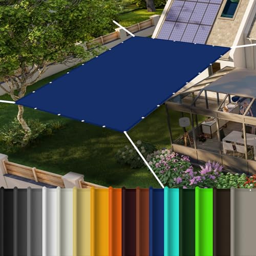 Sonnensegel Rechteckig 1.6x1.8m(5.25x5.91ft) Windschutz Sonnendach Multi Farbe und Größe 98% UV-Schutz für Balkon Garten Terrasse Camping, Dunkelblau von STGAO