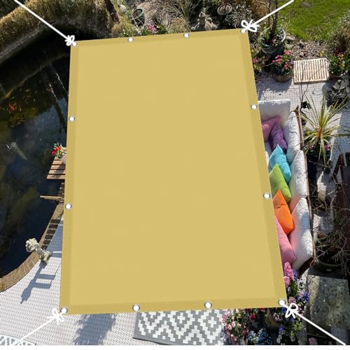 Sonnensegel Rechteckig 5x6m(16.4x19.69ft) Wasserdicht SunSail inkl Befestigungsseile 98% UV-Schutz für Terrasse, Garten, Balkon, quadratisch, Creme Farben von STGAO