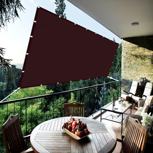 Sonnensegel Sonnenschutz 1.6 x 5 m Balkon Sonnensegel mit Ösen und Befestigungsseile für Balkon Garten Terrasse Camping, Weinrot von STGAO