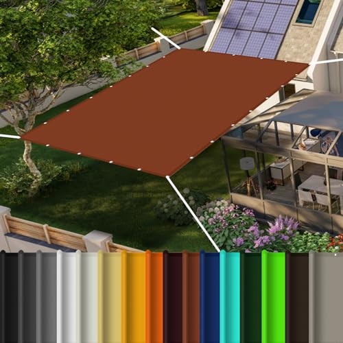 Sonnensegel Sonnenschutz 5x8m(16.4x26.25ft) Schattenspender Rechteckig Sonnenschutz Wetterschutz für Terrasse, Garten, Balkon, quadratisch, Rostrot von STGAO