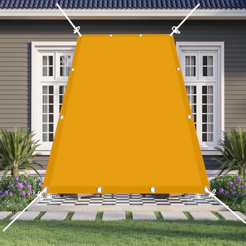 Sonnensegel Sonnenschutz 6.5x9m(21.33x29.53ft) Rechter Winkel Sonnensegel Sonnenschutz Multi Farbe und Größe 98% UV-Schutz für Outdoor Patio Schwimmbad, Golden von STGAO