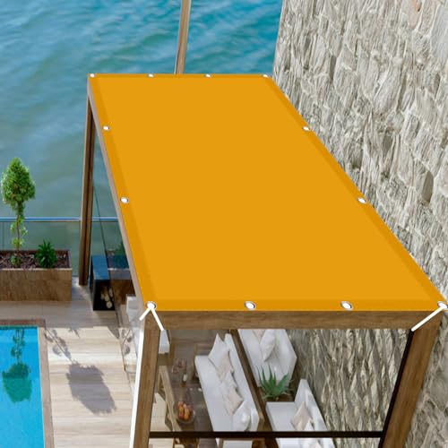 Sonnensegel Wasserdicht 1.2 x 2.4 m Windschutz markisenstoff Multi Farbe und Größe 98% UV-Schutz für Terrasse, Balkon, Pool und Garten, Golden von STGAO