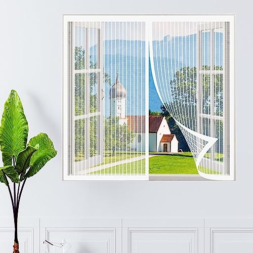 Unsichtbares Moskitonetze Fenster 240 x 185 cm Fliegengitter Insektennetz Fliegen Netz Ripstop für Fenster & Terrassentüren & Balkontüren, Weiß von STGAO