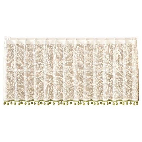 STHOYN Badezimmer Tischplatte Unter Schrankvorhang Zum Schieben Staubdichte Küche Multifunktionale Vorhang Schrank Für Küche Schiebebahn Design Regal Vorhang(260 * 60cm,PLEATED STYLE_LEAVES) von STHOYN