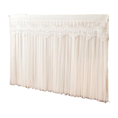 STHOYN Doppelschichtiger Mesh Schrank Schrankvorhang Zum Schieben Küche Eingang Aufbewahrung Vorhang Schrank Für Küche No-Bohrer Installation Staubdicht Regal Vorhang(Beige,120 * 80cm) von STHOYN