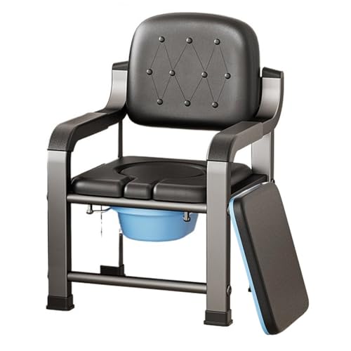 STHOYN Handicap Toilettenstuhl Für Senioren Mit Armen Unterstützung Toilettenstühle Rückenlehne Für Erwachsene Toilettenrollstuhl Kommodestuhl(Cover Plate+Cushion,D) von STHOYN