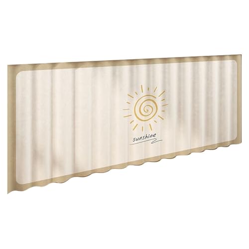 STHOYN Minimalistische Schiebebahn Unter Schrankvorhang Zum Schieben Für Vorhang Schrank Küche Staubdicht Regal No-Bohrer Mehrere Szenarien(120 * 70cm,Sun-A) von STHOYN