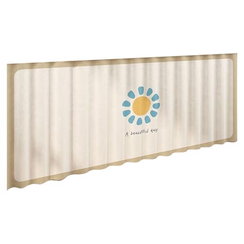 STHOYN Minimalistische Schiebebahn Unter Schrankvorhang Zum Schieben Für Vorhang Schrank Küche Staubdicht Regal No-Bohrer Mehrere Szenarien(90 * 70cm,Sun-B) von STHOYN