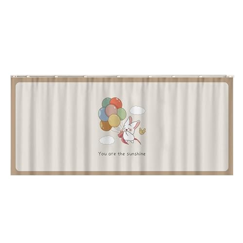 STHOYN Möbel Praktisch Unter Schrankvorhang Zum Schieben Counter Spülbecken Rock Für Küche Vorhang Schrank Staubdichte Schiebe Regal Vorhang No-Bohrer Design(100 * 60cm,Rabbit) von STHOYN