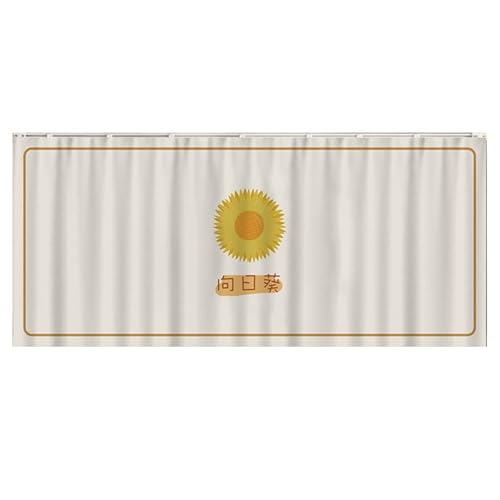 STHOYN Möbel Praktisch Unter Schrankvorhang Zum Schieben Counter Spülbecken Rock Für Küche Vorhang Schrank Staubdichte Schiebe Regal Vorhang No-Bohrer Design(120 * 70cm,Sunflower) von STHOYN