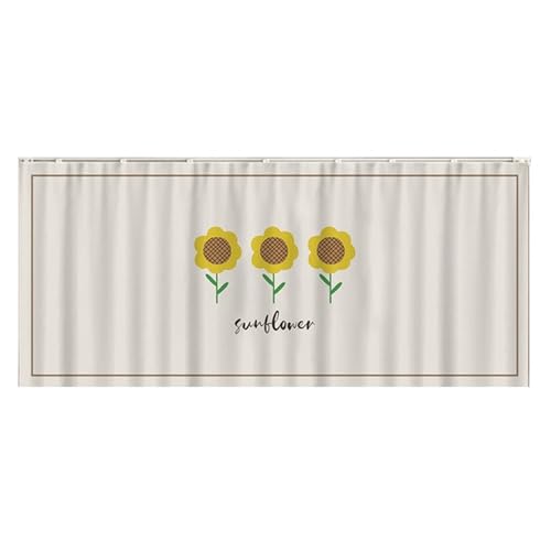 STHOYN Möbel Praktisch Unter Schrankvorhang Zum Schieben Counter Spülbecken Rock Für Küche Vorhang Schrank Staubdichte Schiebe Regal Vorhang No-Bohrer Design(140 * 50cm,Sunflower-A) von STHOYN