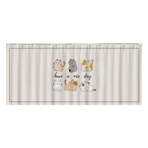 STHOYN Möbel Praktisch Unter Schrankvorhang Zum Schieben Counter Spülbecken Rock Für Küche Vorhang Schrank Staubdichte Schiebe Regal Vorhang No-Bohrer Design(140 * 80cm,Cat-B) von STHOYN