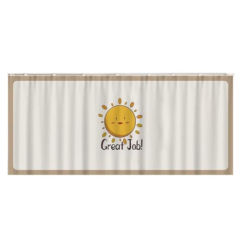 STHOYN Möbel Praktisch Unter Schrankvorhang Zum Schieben Counter Spülbecken Rock Für Küche Vorhang Schrank Staubdichte Schiebe Regal Vorhang No-Bohrer Design(90 * 70cm,Sun) von STHOYN