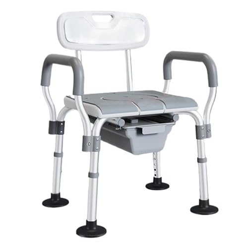STHOYN Stühle Senioren Toilettenstuhl Für Senioren Mit Armen Verstellbare Toilettenstühle Für Erwachsene Toilettenrollstuhl Kommode Stuhl(B) von STHOYN